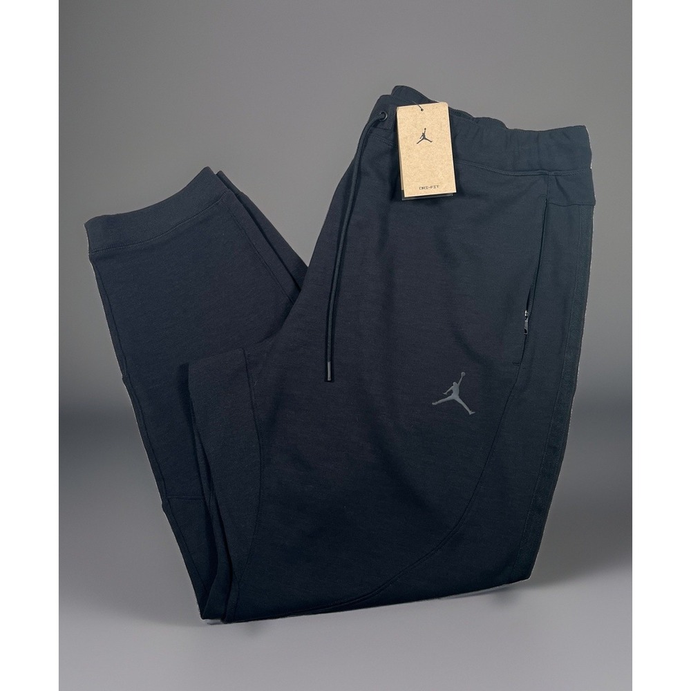 NWT Jordan Men Dri-FIT Air Statement Fleece Jogger Pants Black Size 2XL Slim Fit